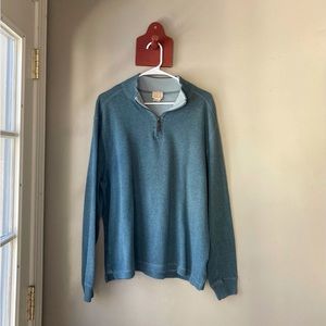 Jos. A. Bank Blue 100% Cotton Quarter Zip Pullover Sweater Men's XL